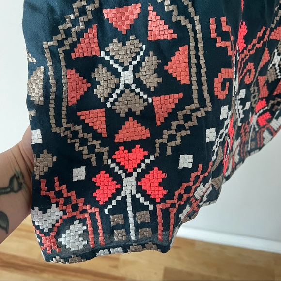 Anthropologie Yoana Baraschi Boho Embroidered Cross Stitch Dress - Picture 7 of 9